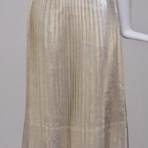 Cool Jil Sander Metallic Silver Pleated Skirt